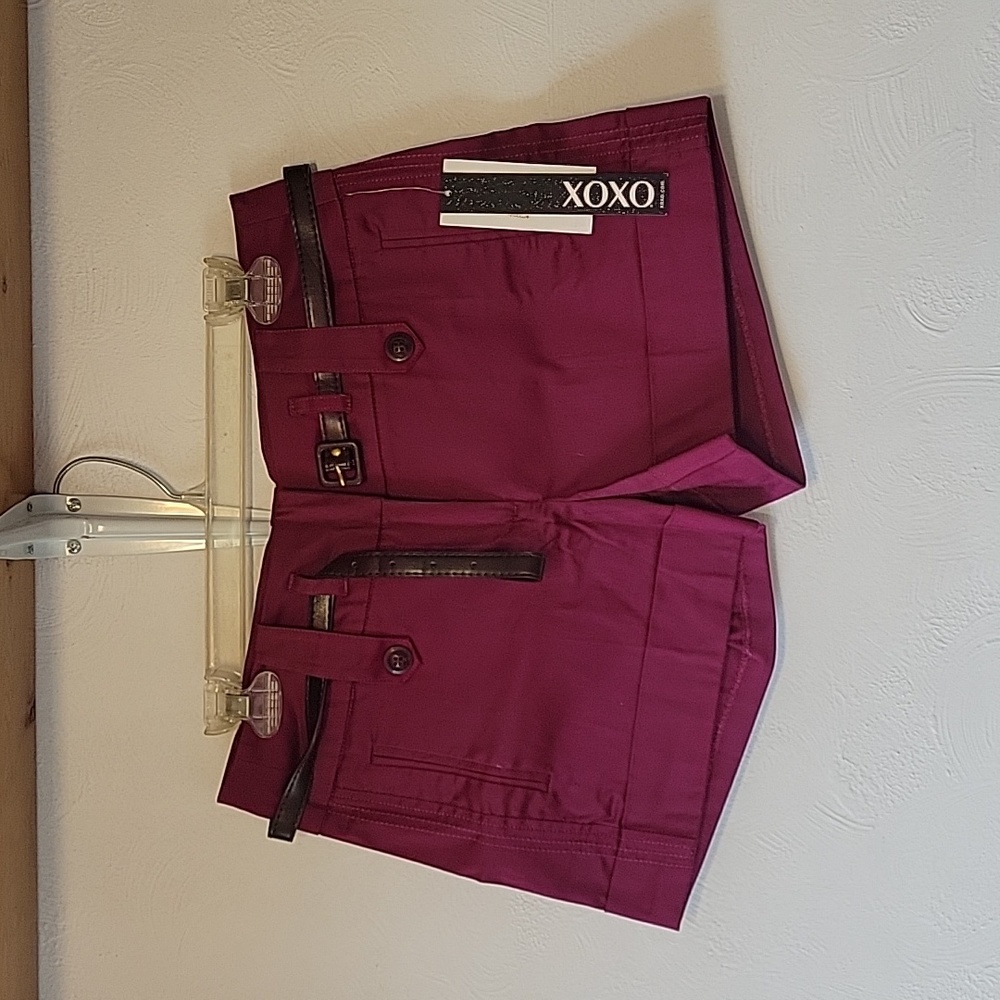 Burgundy xoxo shorts